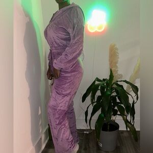 Purple Velour Jumpsuit
